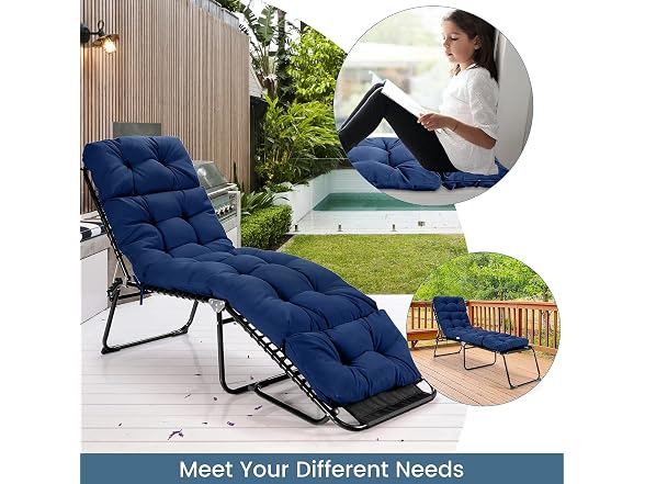 GRAFFY Patio Chaise Lounge Cushion, 72" x 22" x 4"