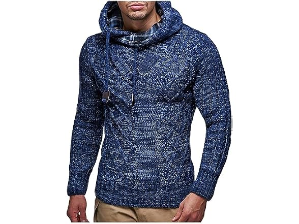 Leif Nelson Men's Knitted Hooded Sweater