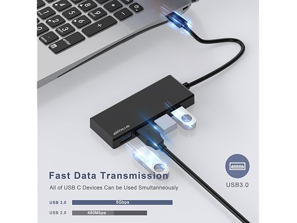 ANYPLUS USB C Hub, 4 Ports