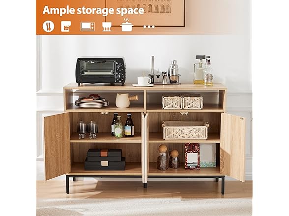 Mericonia Farmhouse Buffet Sideboard Cabinet with Storage