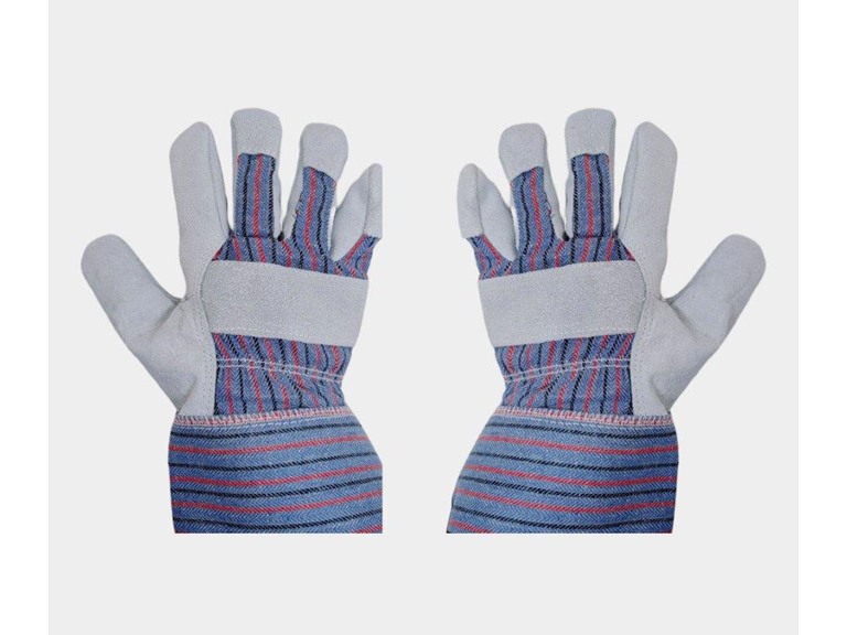 Exxo 9101 Large GLOVE, GREY SPLIT LEATHER WITH CUFF, L Gre