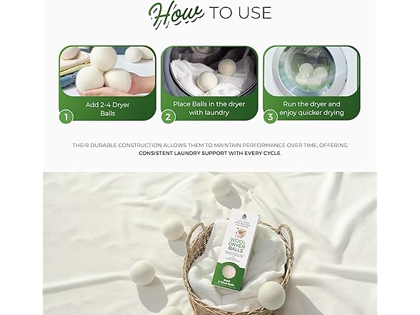 Pursonic Laundry Wool Dryer Balls