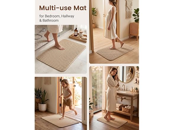 Furicher Non Slip Waffle Bath Mat