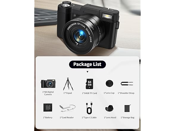 FLATIC Digital Camera | 6K | 75MP