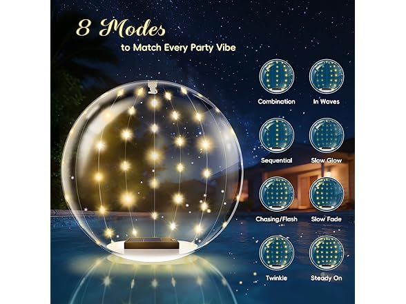 BITIWEND 2-Pack Solar Pool Lights 14in