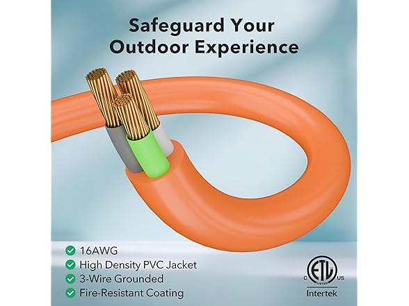 HBN 100-Foot Heavy-Duty Outdoor Extension Cord 16/3
