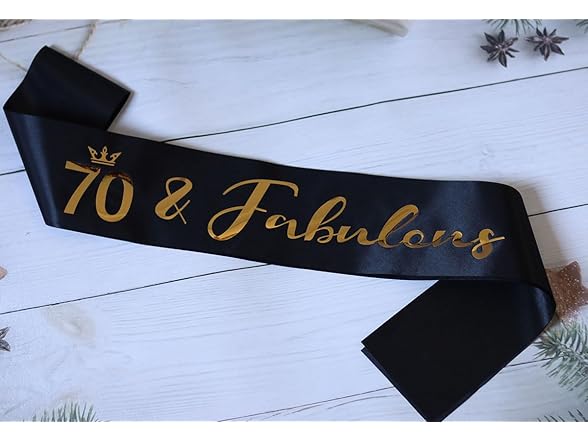 70&Fabulous Birthday Sash Gold