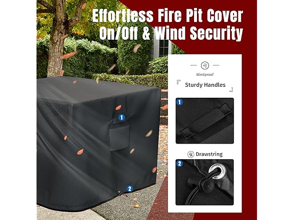 SHINESTAR Fire Pit Cover Square, Fits for 28-32 Inch Fire Pit Table