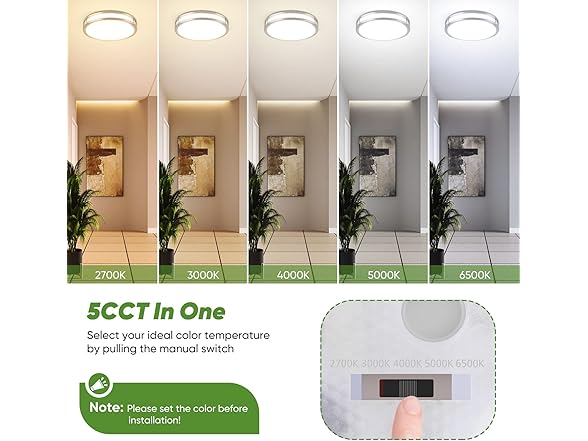 36W LED Ceiling Light, 2 Pack, Nickle, 13"