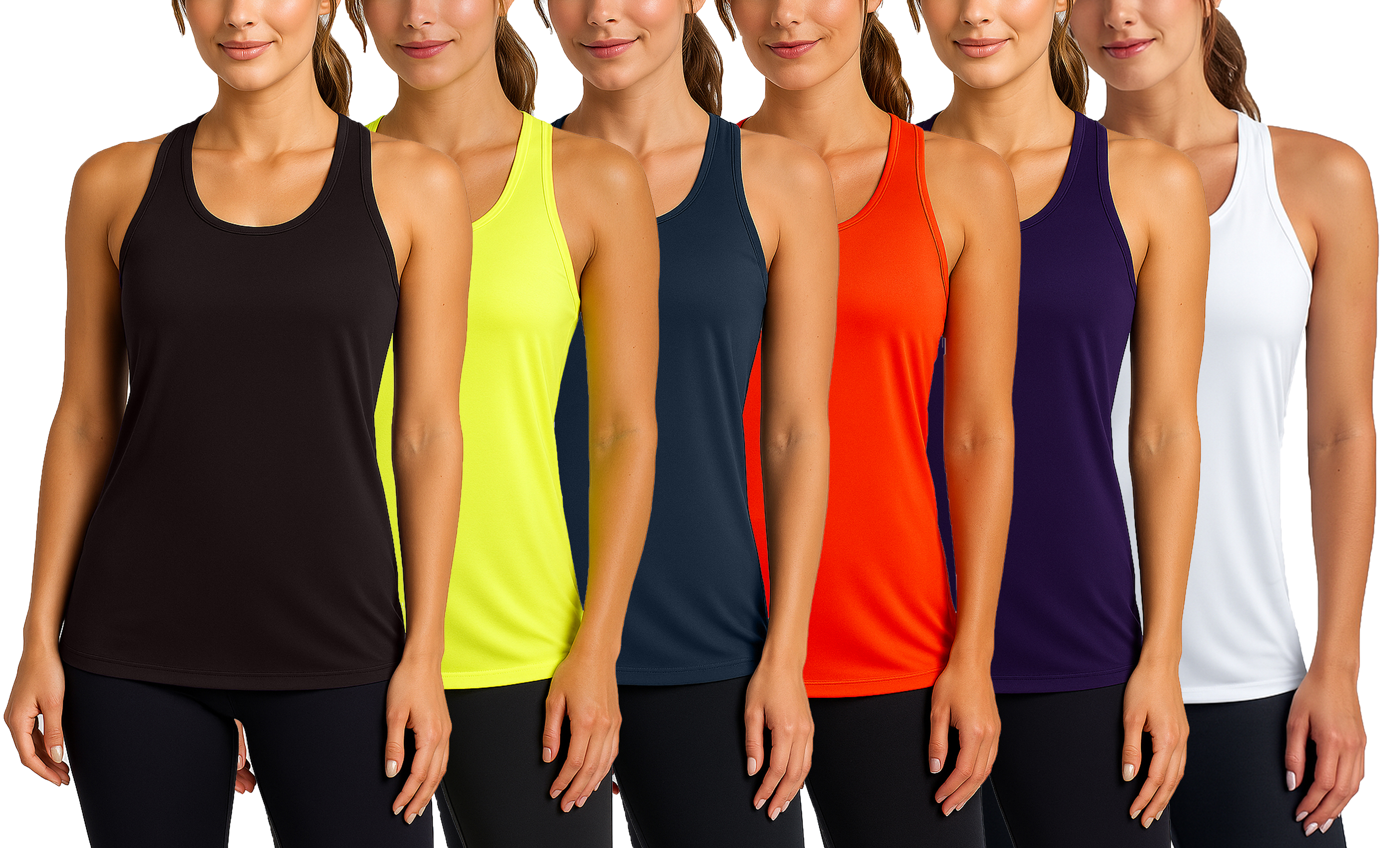 6Pk Womens Performance Racerback Tank - Gallery 8
