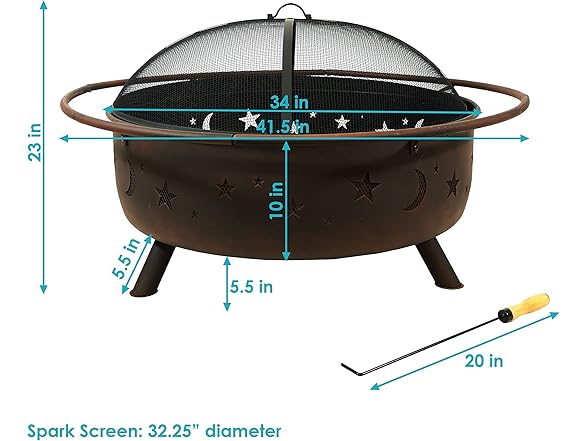 Sunnydaze Decor 42" Steel Cosmic Fire Pit
