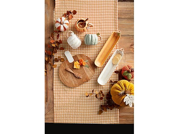 Mud Pie Marble Wood Pumpkin Board