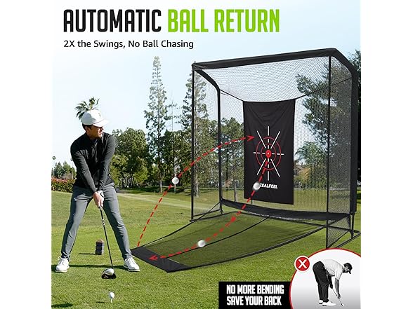 ZEALFEEL Golf Simulator Enclosure Net 8x8ft