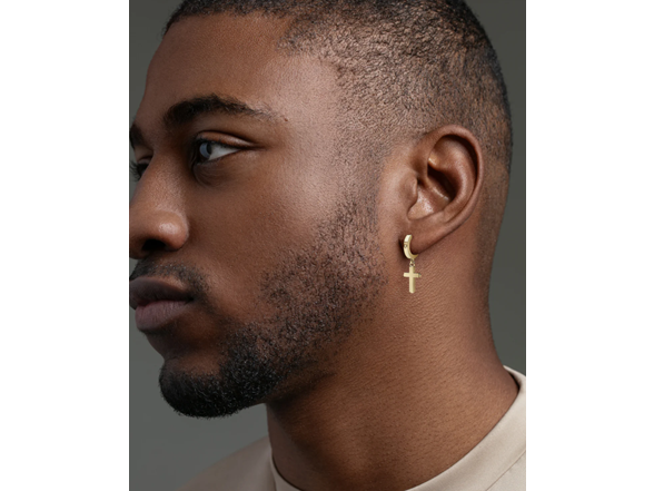 Unisex Cross Hoop & Stud Earring Set