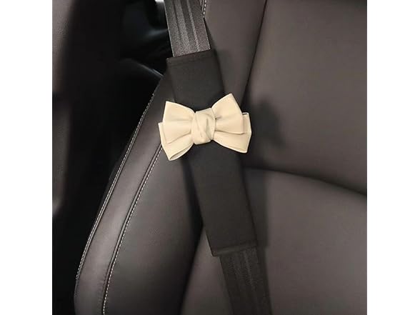 Seat Belt Covers 4Pcs Pink Bow Cute