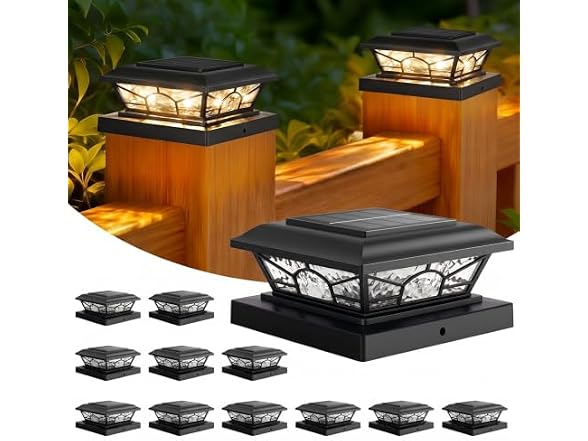 Brightever Solar Post Cap Lights 12 Pack