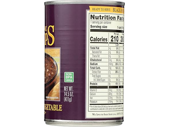 Amy's Organic Black Bean Vegetable Soup, 14.5 Oz