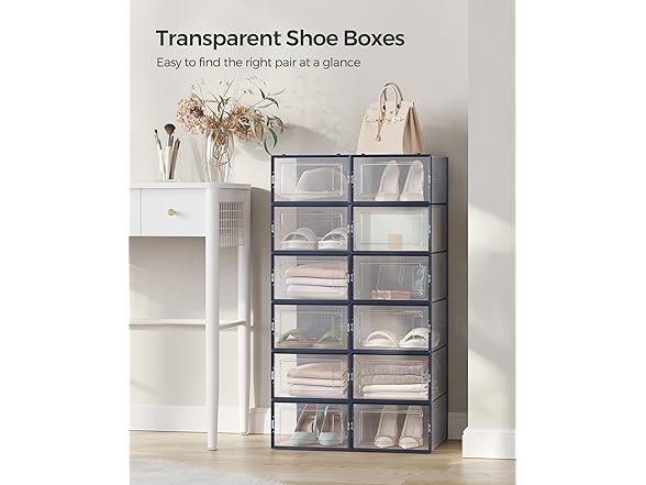 SONGMICS Pack of 12 Shoe Storage Organizers