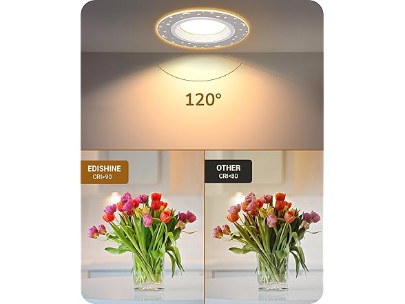 (12 Pack) EDISHINE Recessed Lighting with Night Light