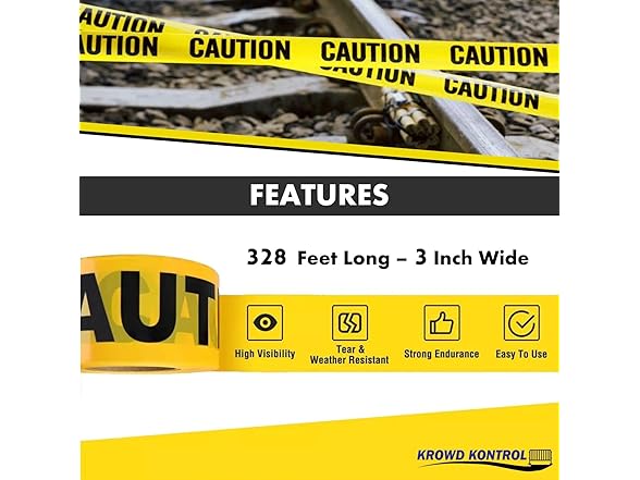 Krowd Kontrol Caution Tape 328ft 3"