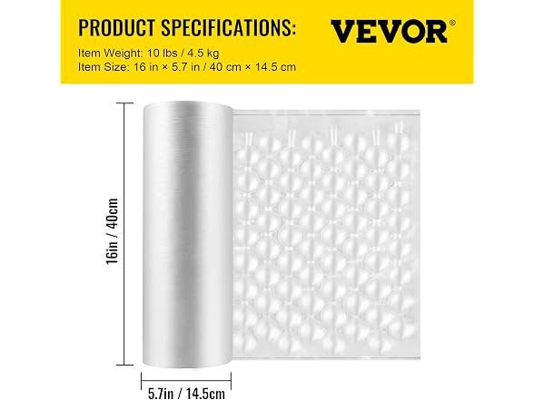 Air Cushion Film, 984Ft Length Air Pillow Bubble