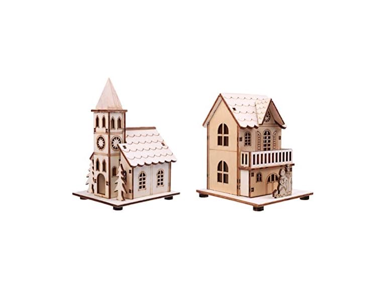 NUOBESTY 2pcs LED Light up Wooden Christ