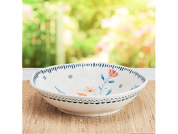 Fitz and Floyd Gracie Serving Bowl, White, 10 Inch