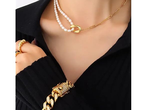 Pearl Pendant Necklace Gold Plated