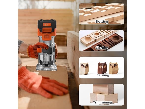 TILSWALL USPRRT02 Cordless Trimmer Router Orange