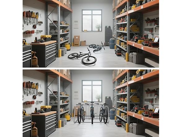 Takywep Professional-Grade 5-Bicycle Floor Rack 