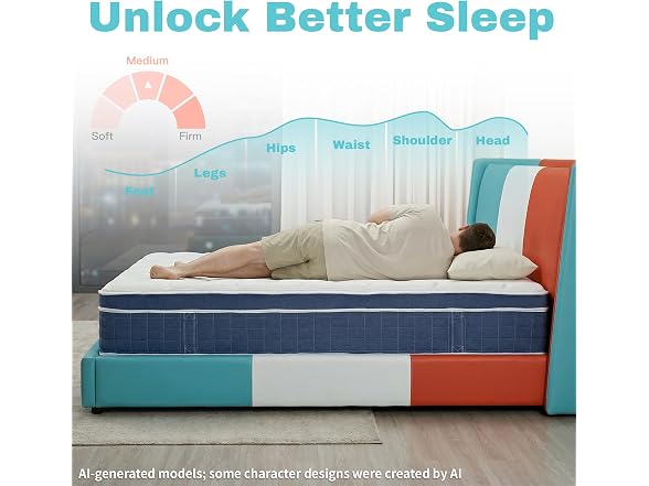 UNZIPE King Size Mattress 14 Inch, Medium Firm, Motion Isolation