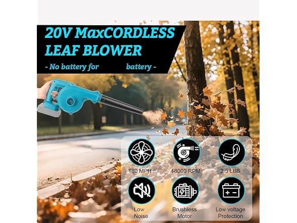 ZRATFWLJMDK GAR-53 Cordless Electric Leaf Blower 18V