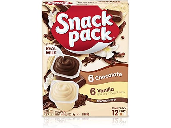 12CT Snack Pack Chocolate and Vanilla Pudding Cups
