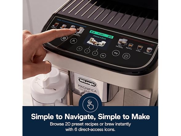De'Longhi Magnifica Duo Espresso Machine, Frother, Silver