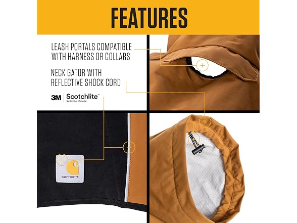 Carhartt Nylon Rain Dog Jacket Carhartt Brown/Black S
