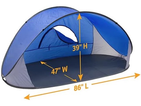 Pop-Up Beach Tent w/ Carry Bag - Red