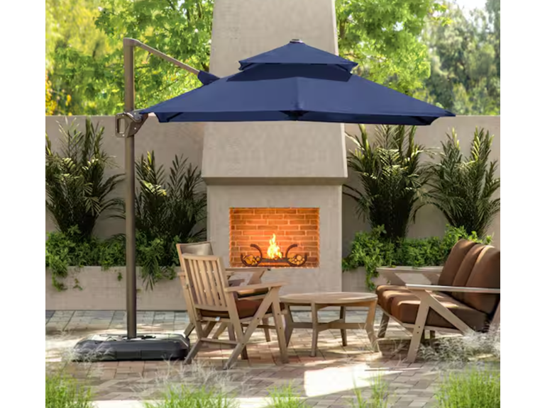 Parrot Uncle LA-A028BL+BASE Large Outdoor Patio Umbrella w