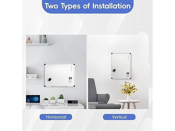 VUSIGN Magnetic Dry Erase White Board for Wall 24"×18"