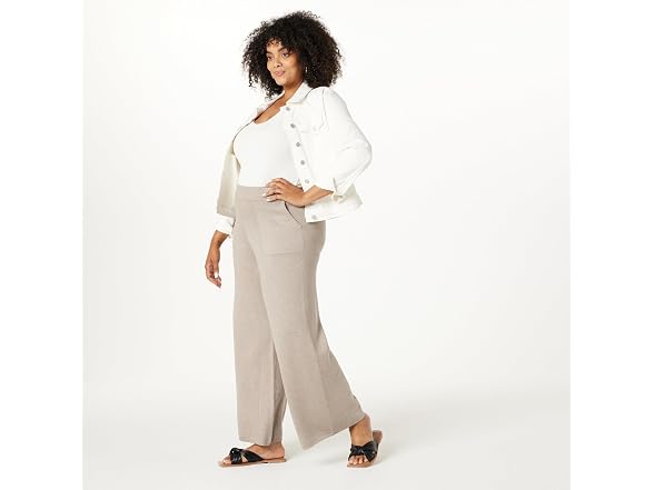 The Drop Cynthia Cotton Blend Wide Leg