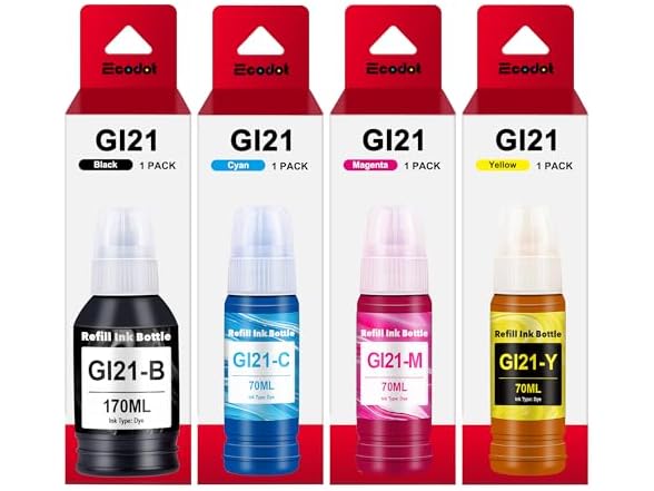 ecodot GI-21 Ink Refill Bottles 4 Pack