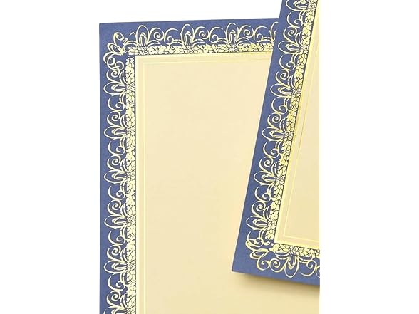Gartner Studios Blue and Gold Foil Certificate Paper