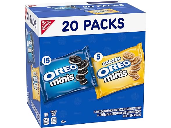 Oreo Mini Mix Sandwich Cookies Variety Pack, 20PK