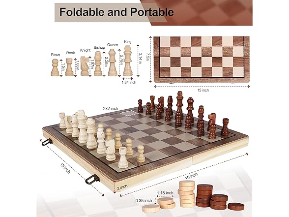 Demiwise 15 Inch Wooden Chess Sets