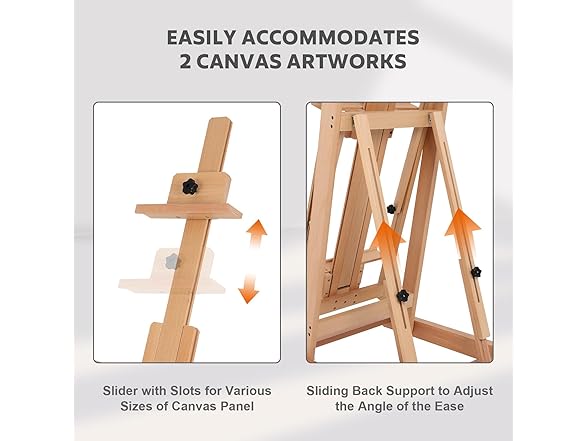 FAHKNS Holds 2 Canvases Painting Easel for Adults