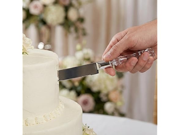 Acrylic & Stainless Steel Wedding Cake Serving Set 