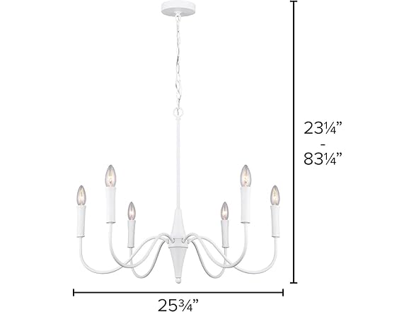 6-Light Chandelier Matte White
