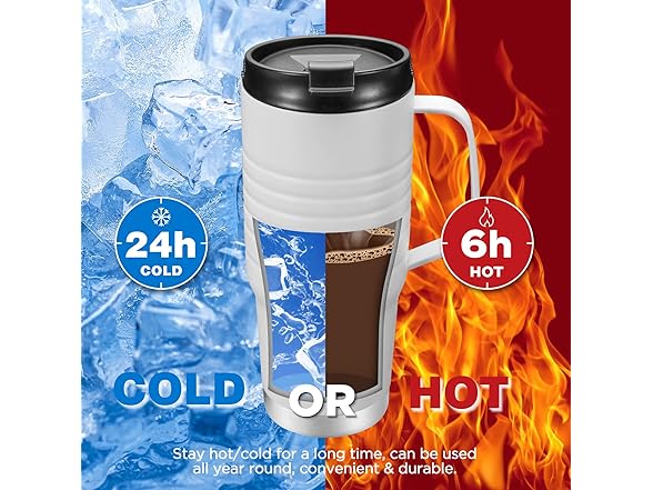 HAUSHOF 24 oz Travel Mug with Handle Insulated