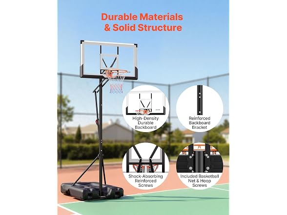 Basketball Hoop, 7.6-10 ft Adjustable Height