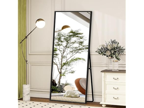 GlasFlength Full Length Mirror with Stand, 64"x21" 