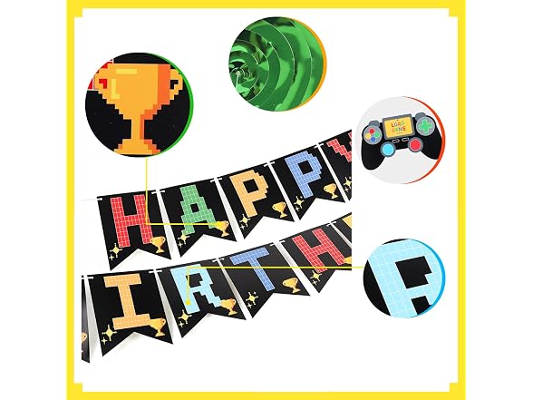 Yeocu Video Game Birthday Decorations